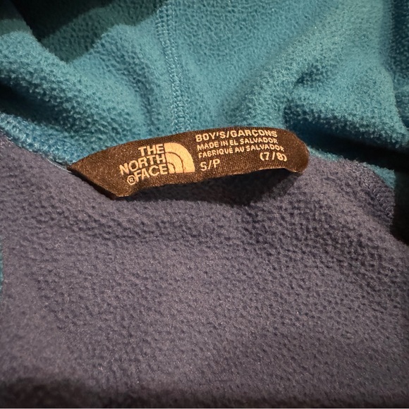The north face fleece hoodie, kids, 7/8, blue - Picture 2 of 3